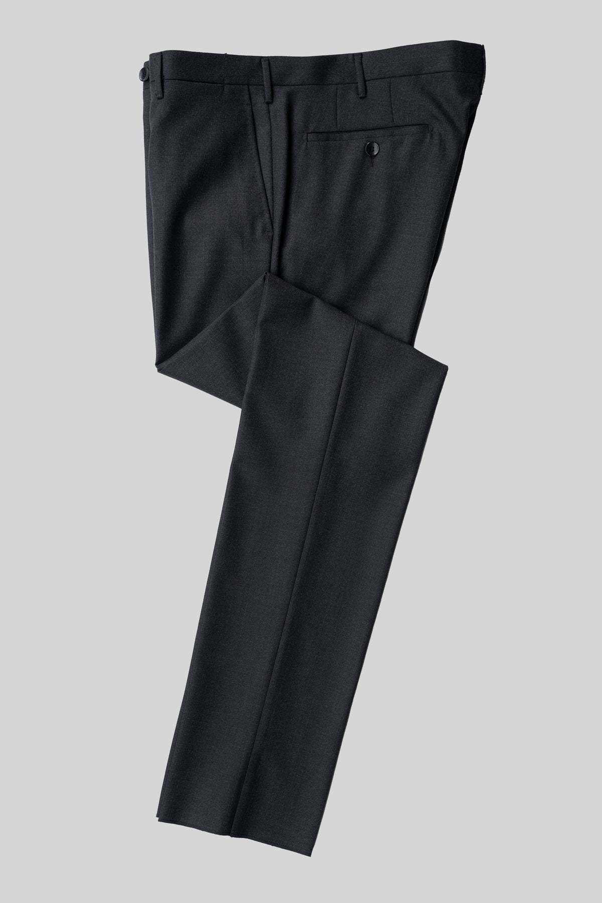 Grey worsted wool trousers - slim fit