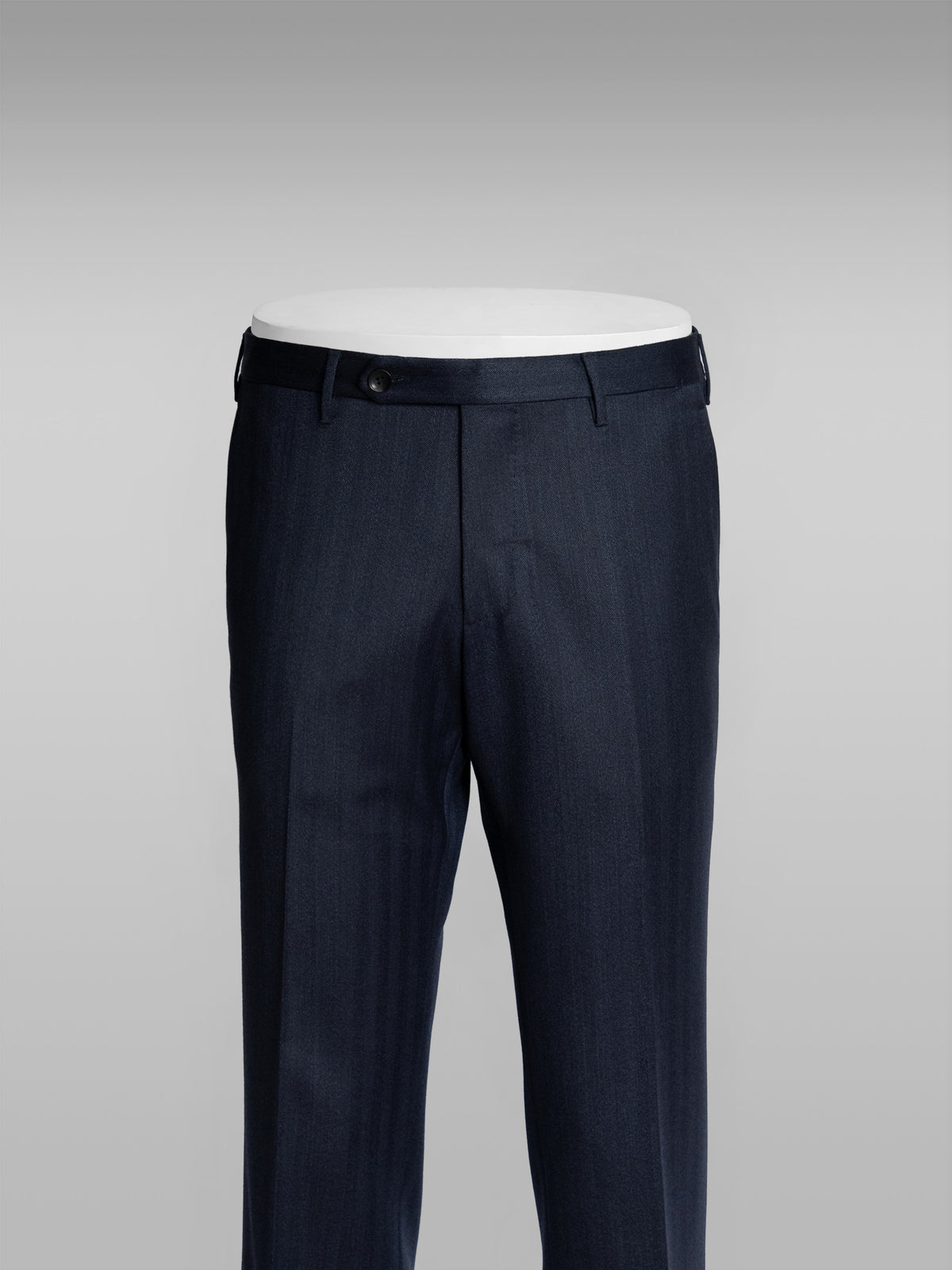 Blue herringbone covert wool trousers - slim fit