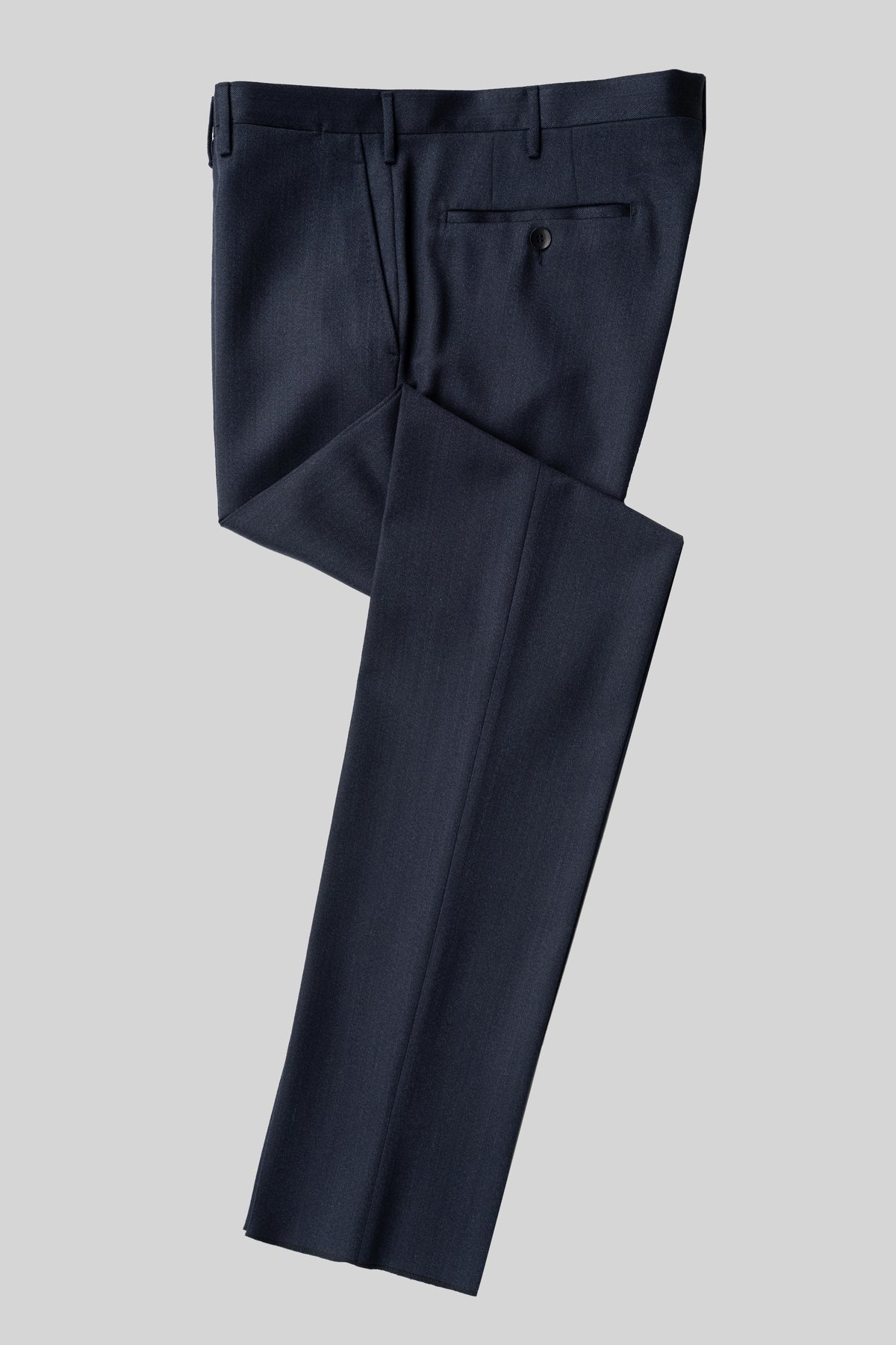 Blue herringbone covert wool trousers - slim fit