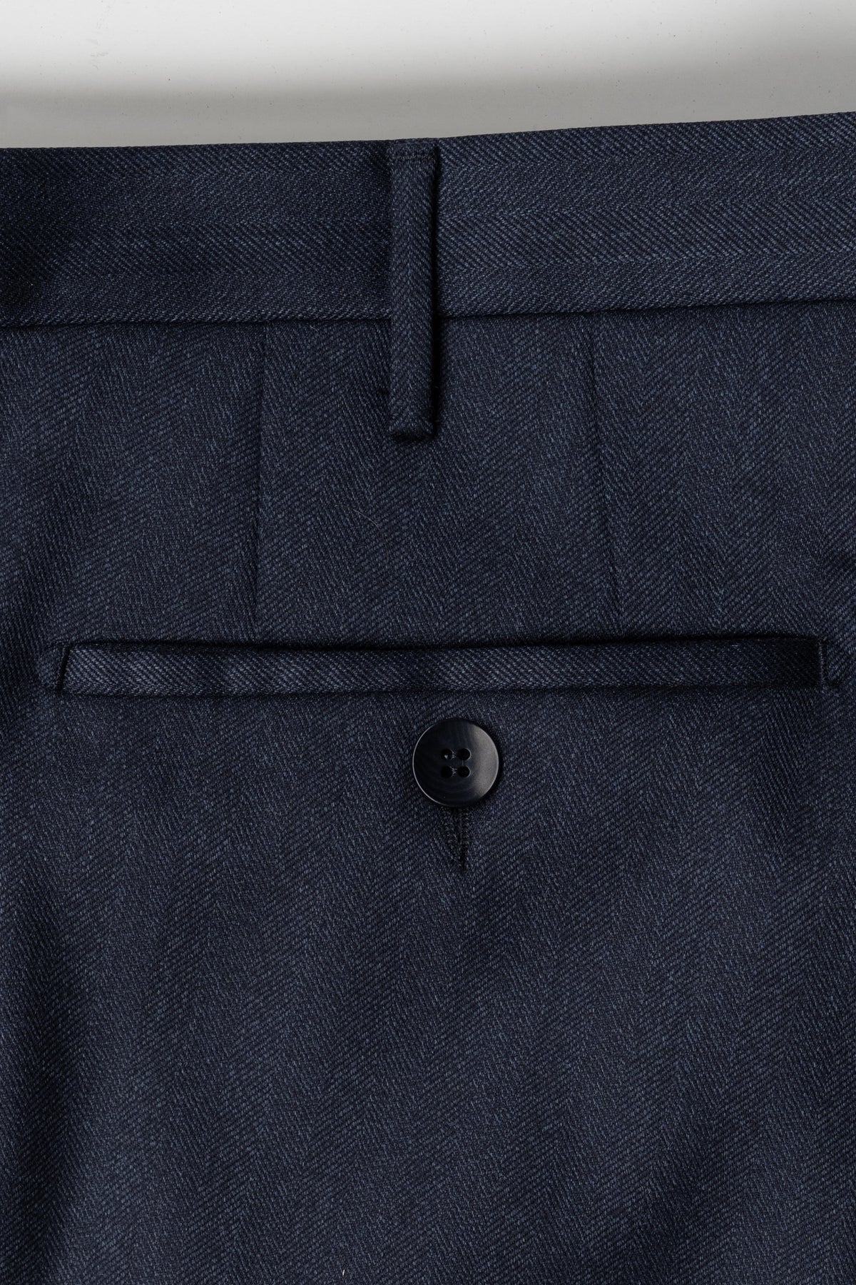 Blue herringbone covert wool trousers - slim fit 1pleat