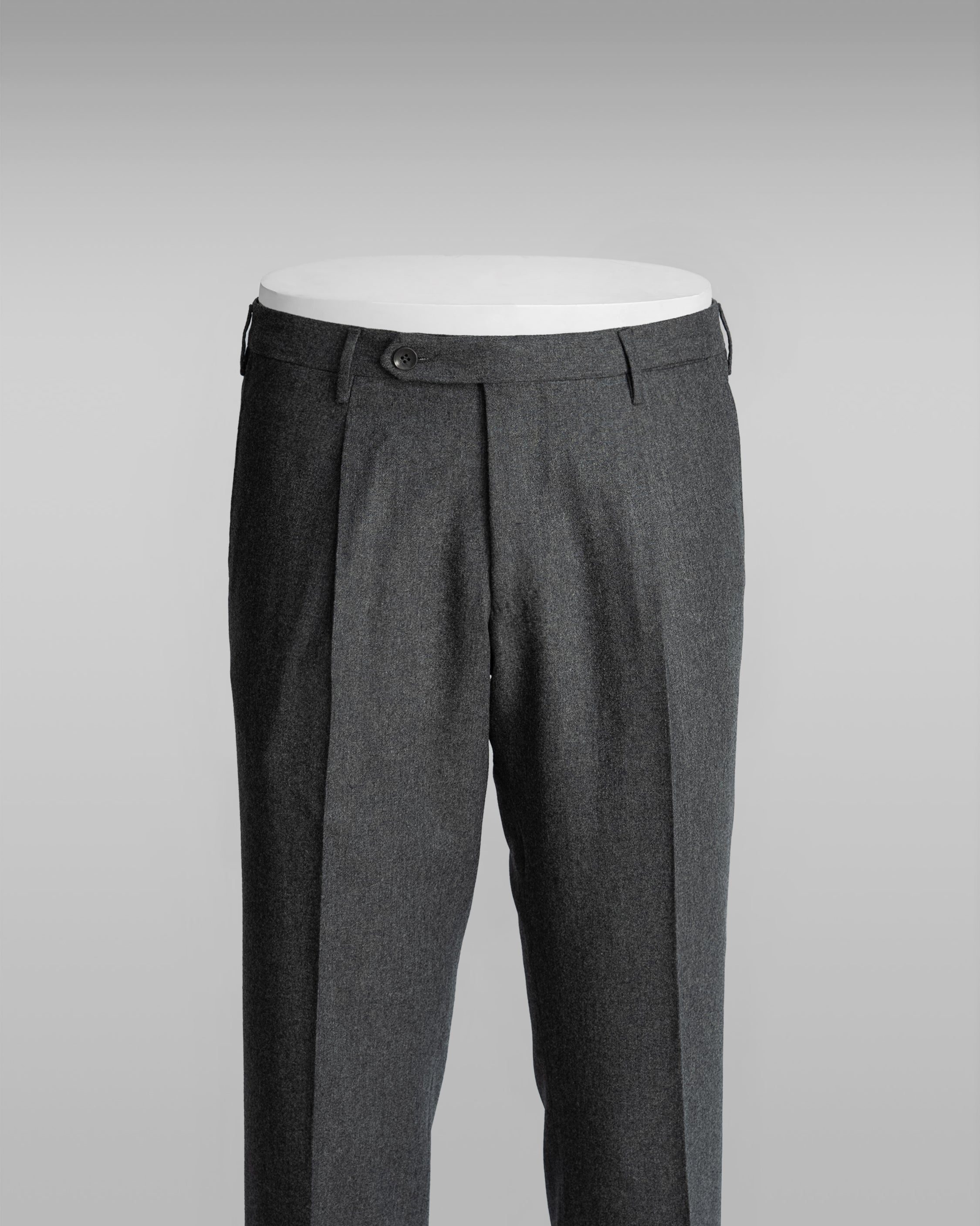 Grey flannel wool trousers - slim fit 1pleat