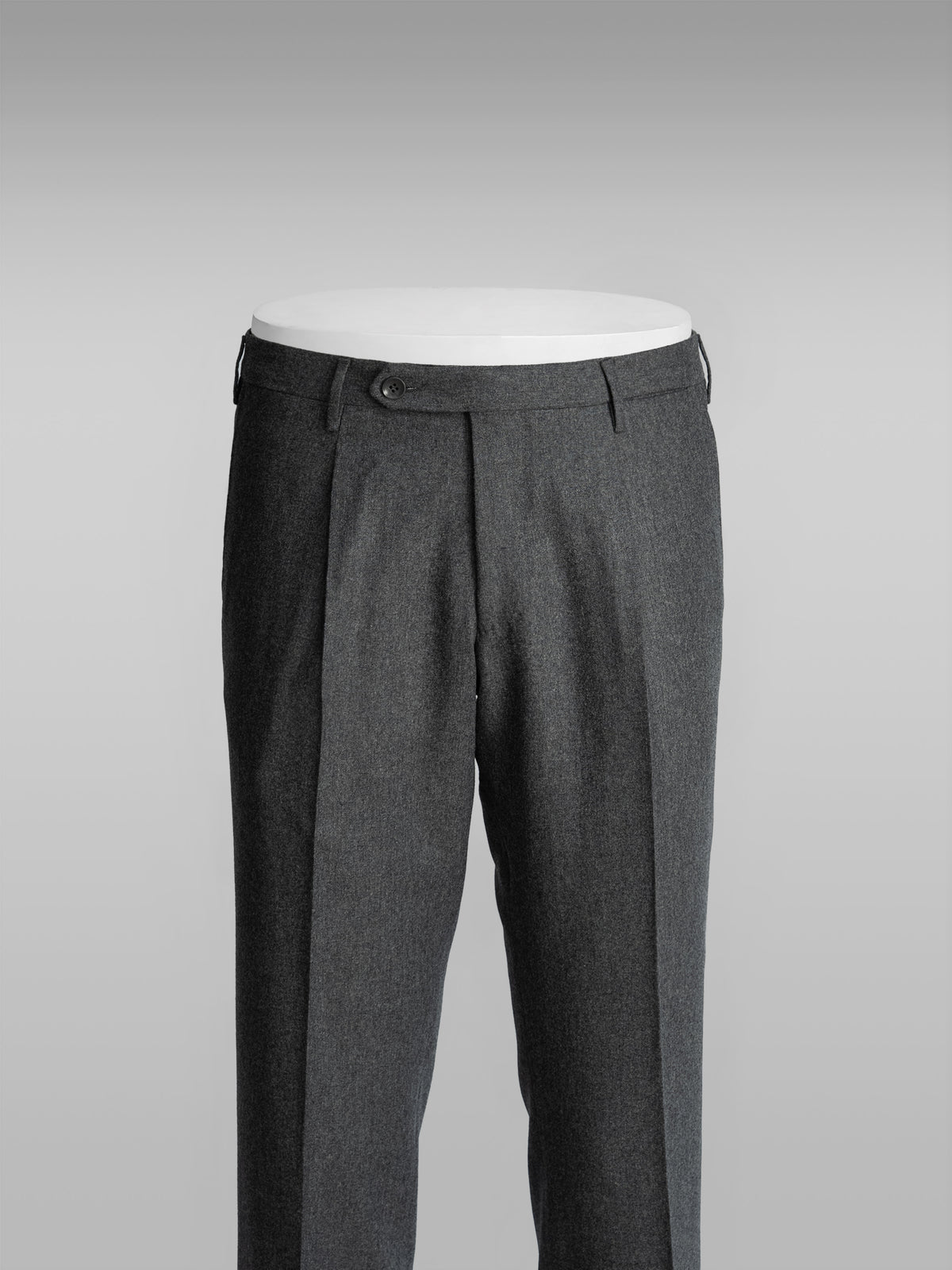 Grey flannel wool trousers - slim fit 1pleat