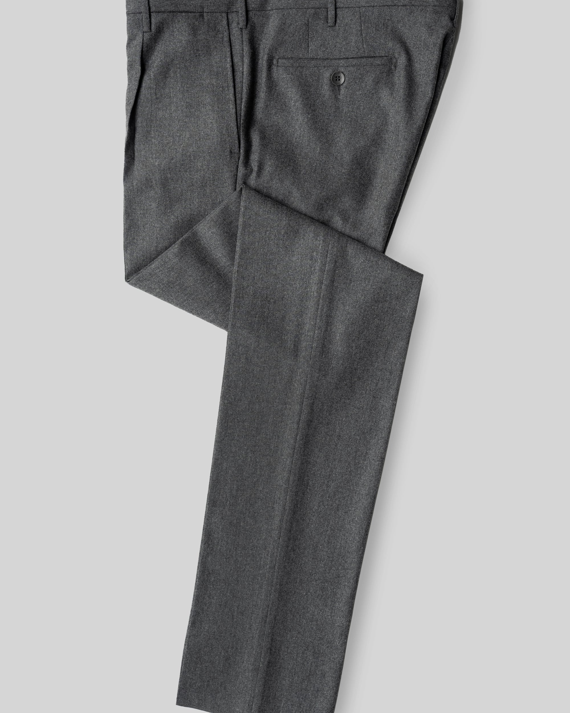 Grey flannel wool trousers - slim fit 1pleat