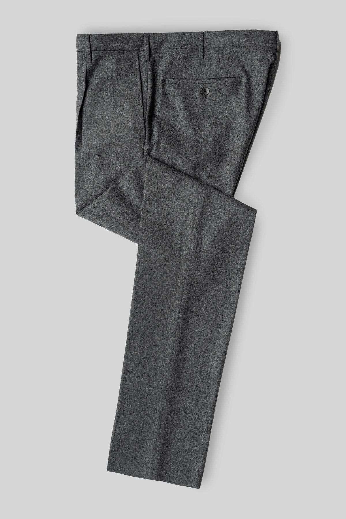 Grey flannel wool trousers - slim fit 1pleat