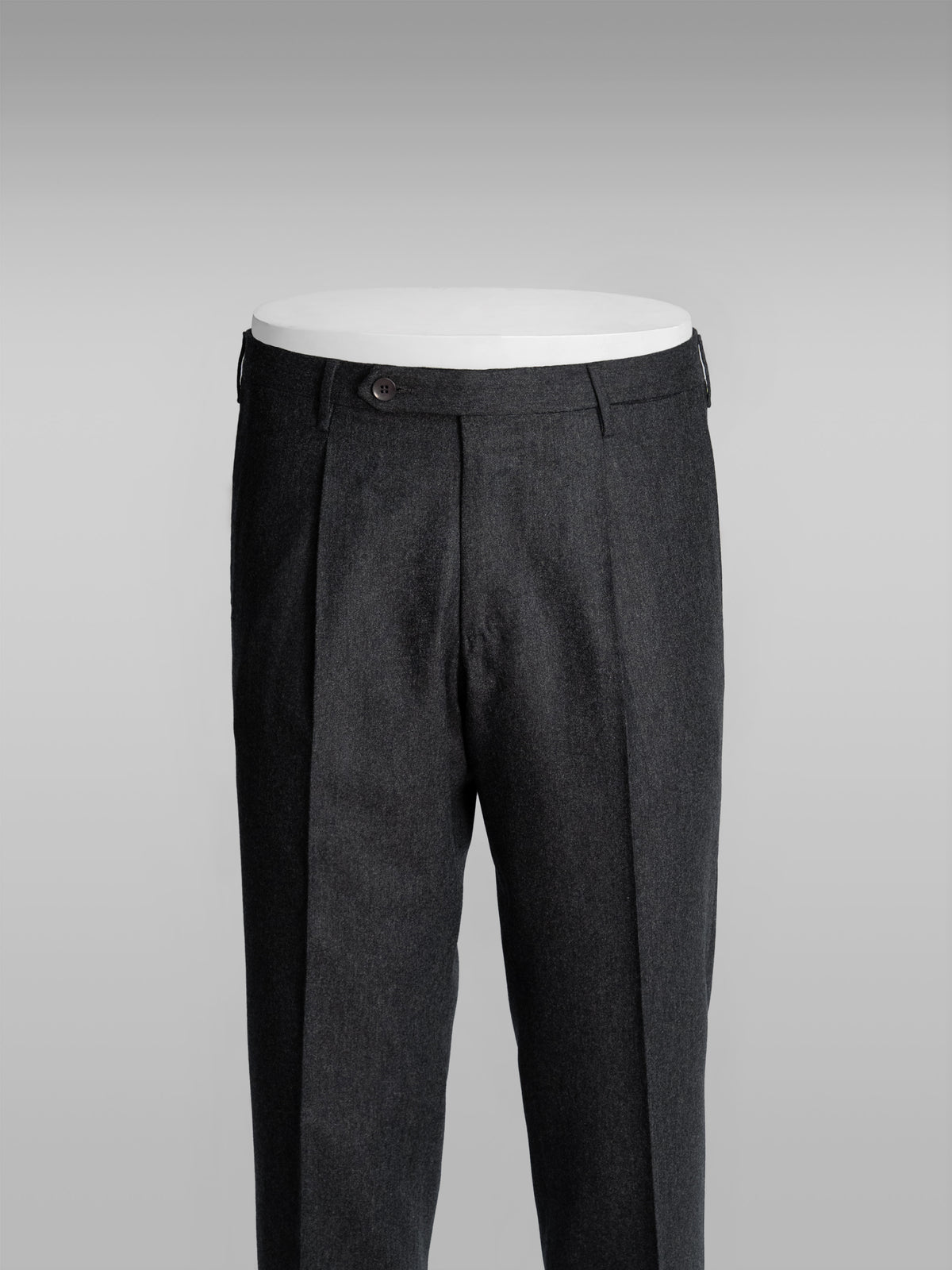 Dark Grey flannel wool trousers - slim fit 1pleat