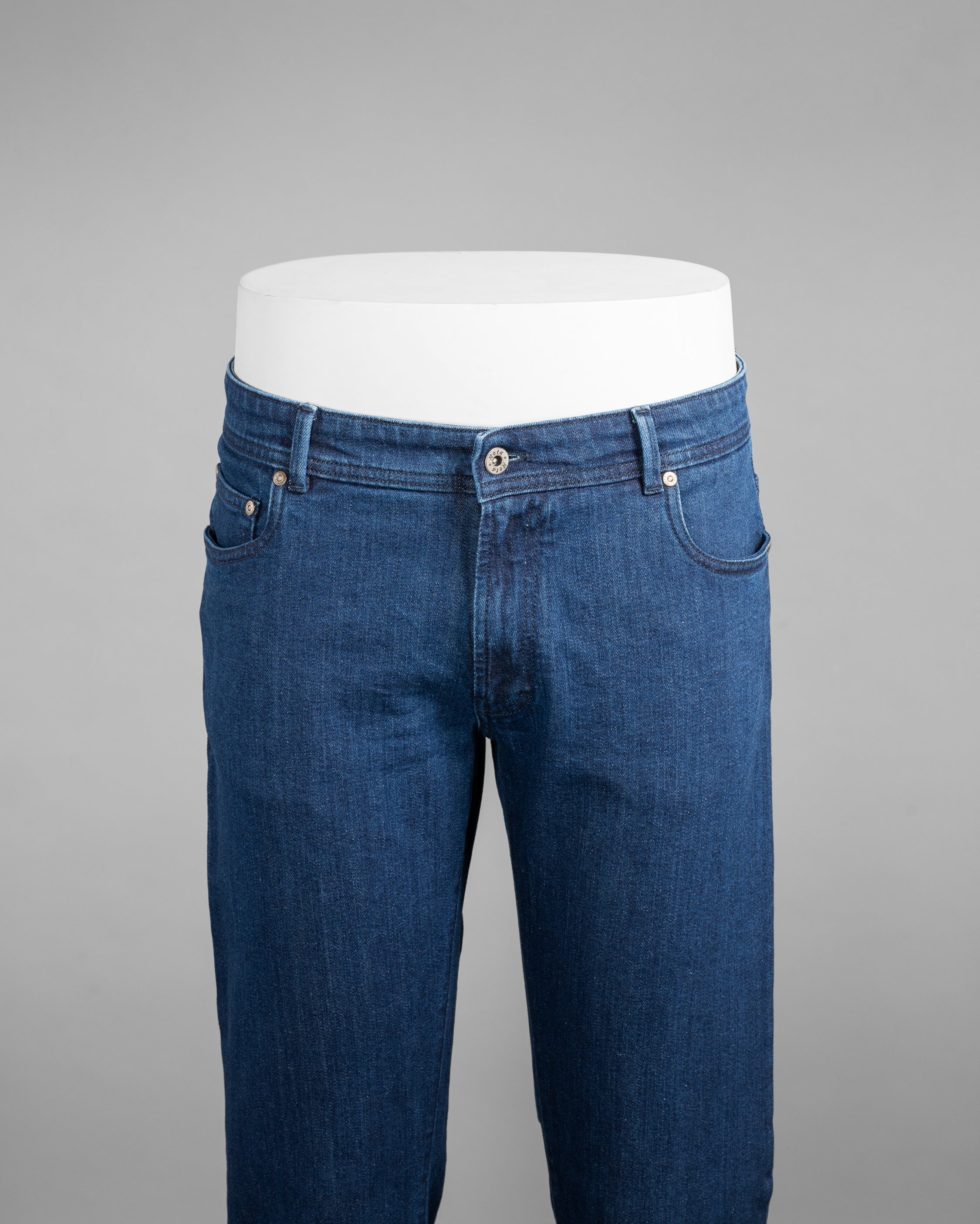 Medium blue denim cotton 5 pockets trousers