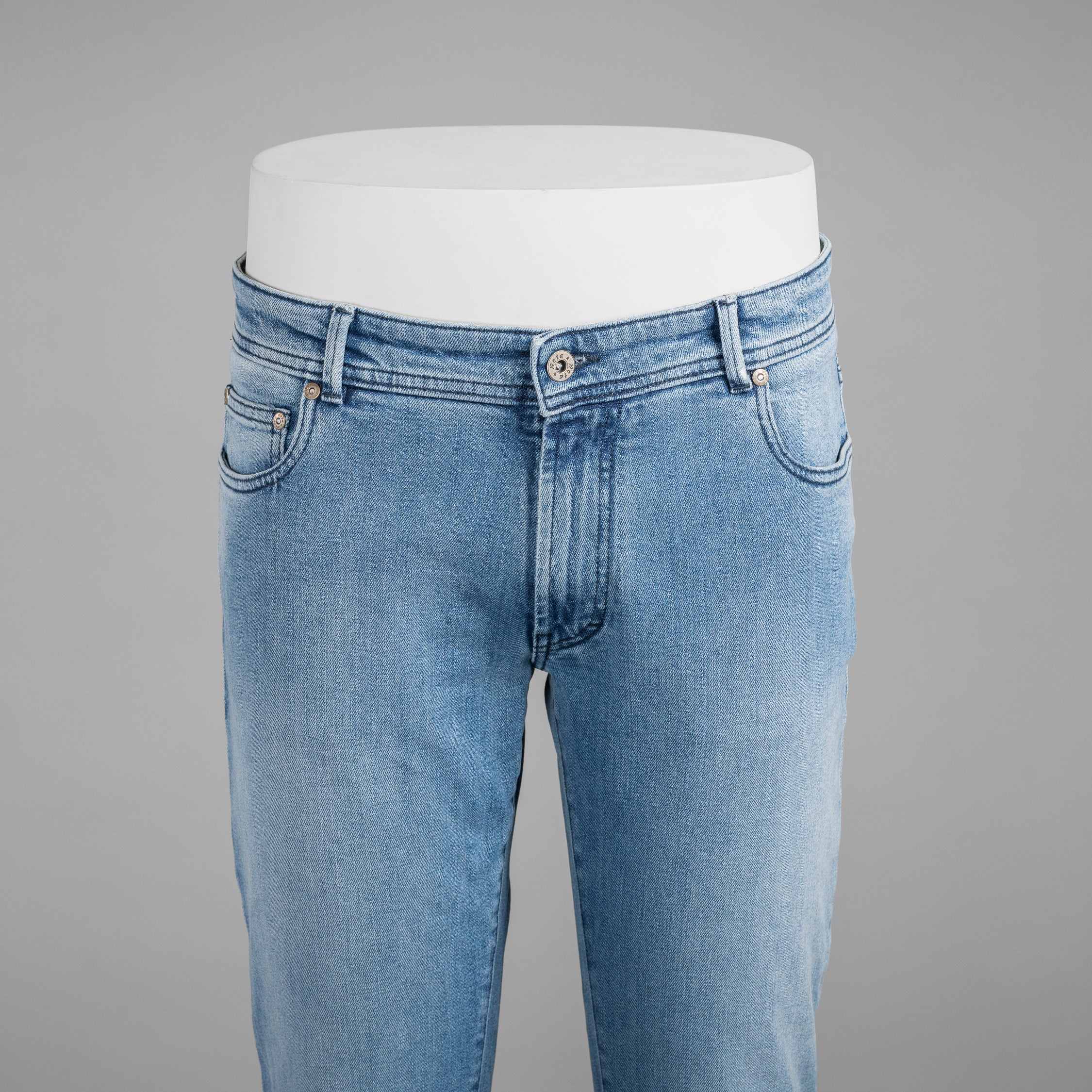 Pantaloni in cotone denim azzurro a 5 tasche