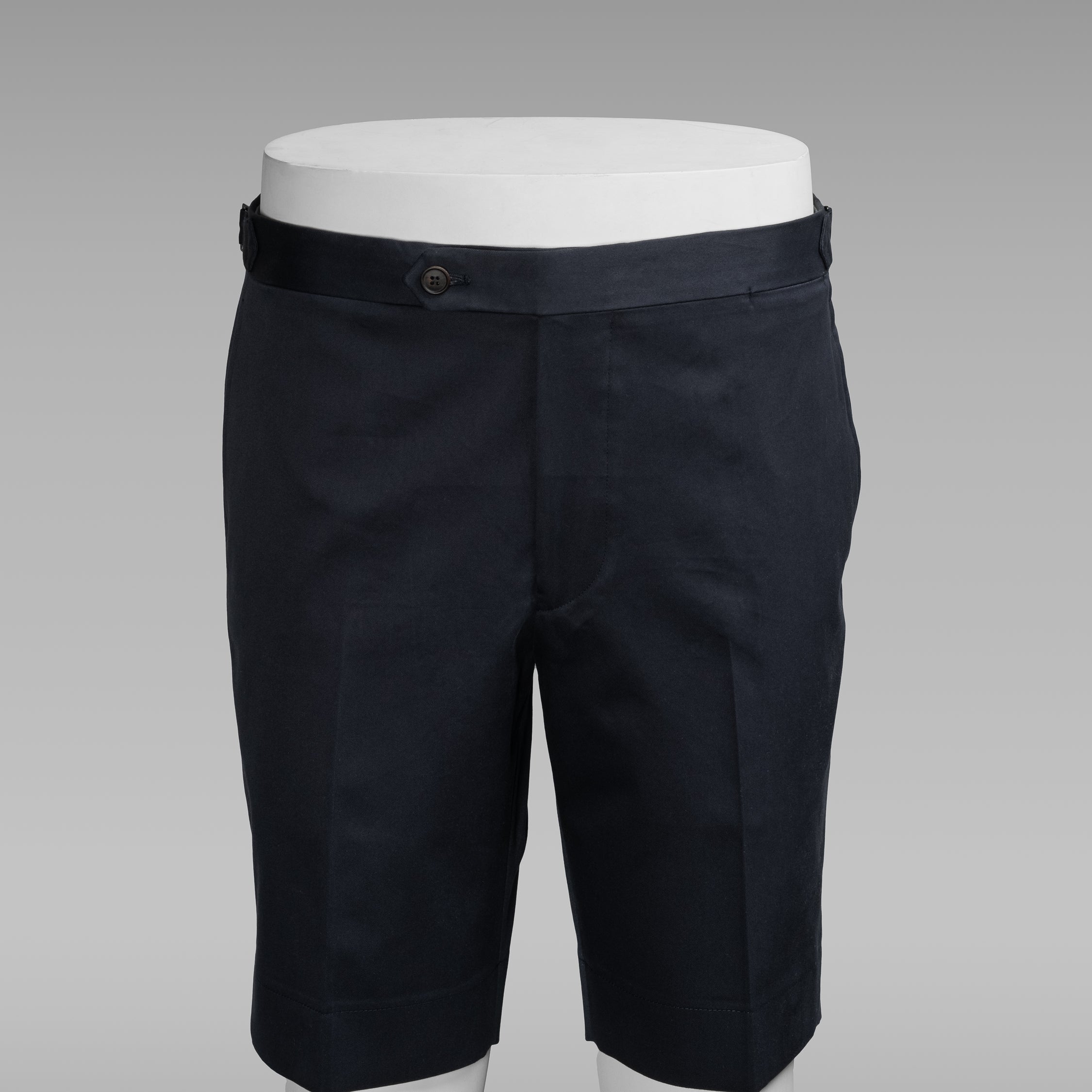 Dark blue pair of regular fit cotton bermuda
