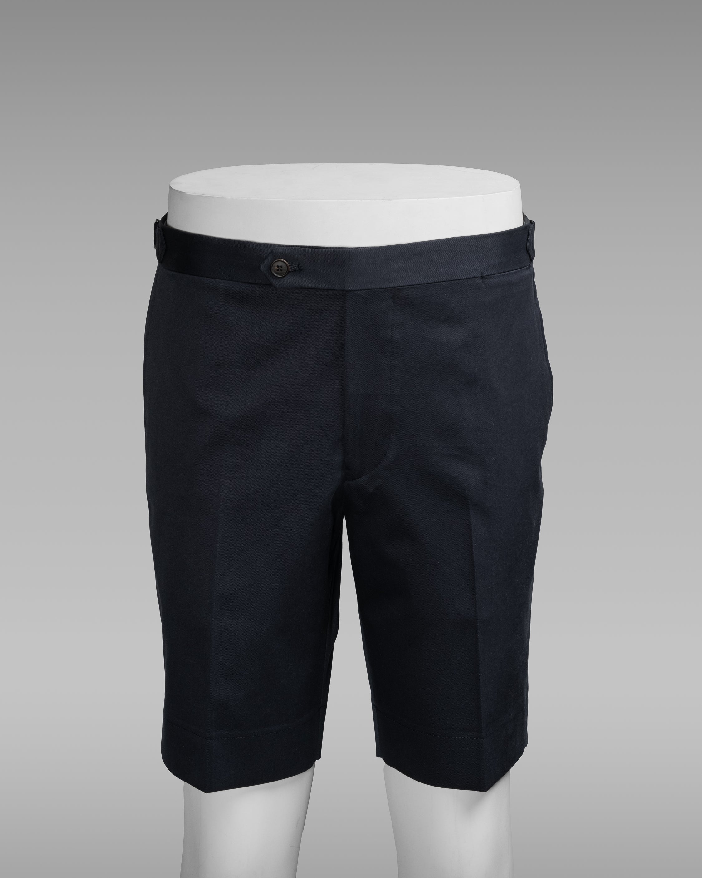 Dark blue pair of regular fit cotton bermuda