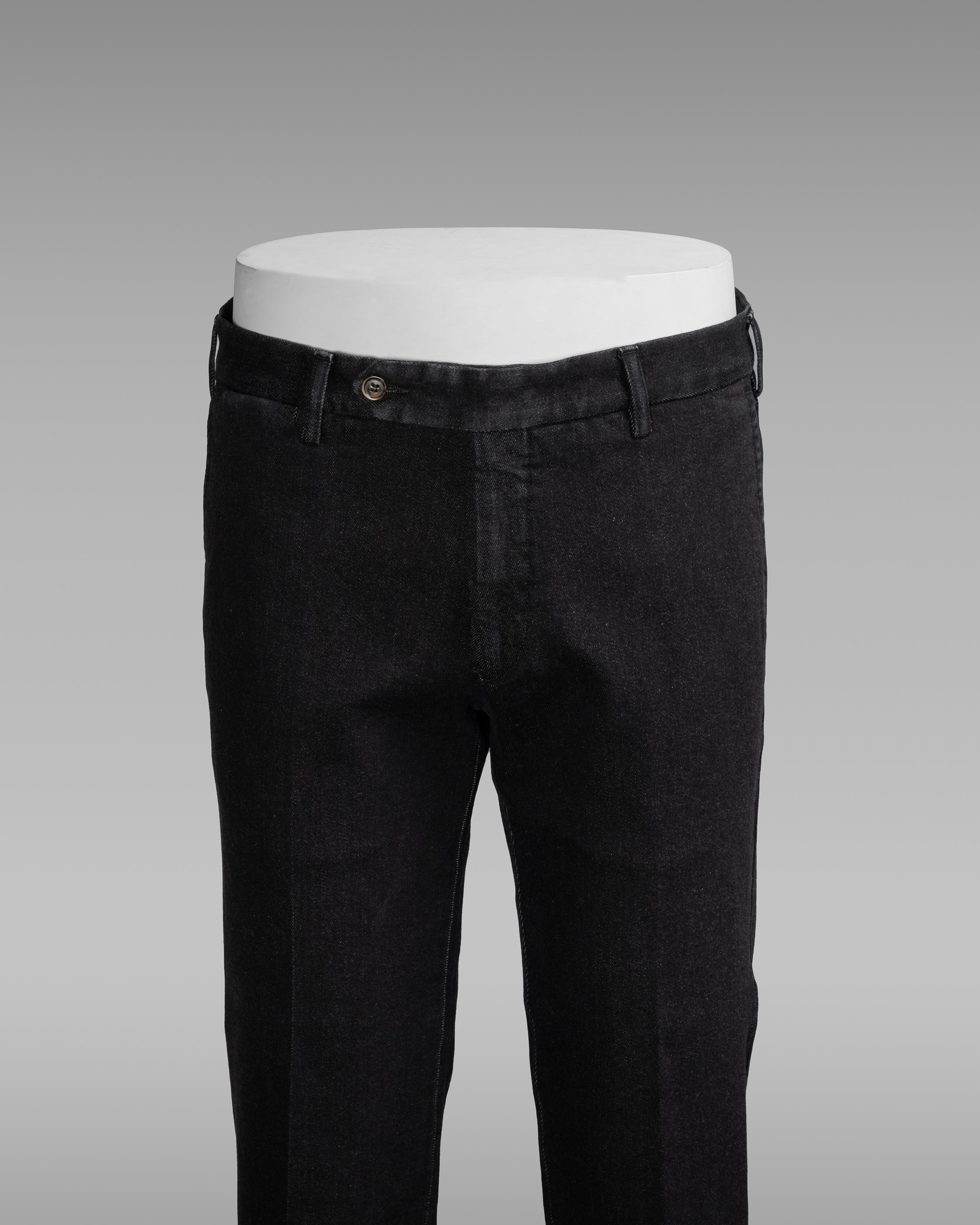 Black denim cotton sport trousers