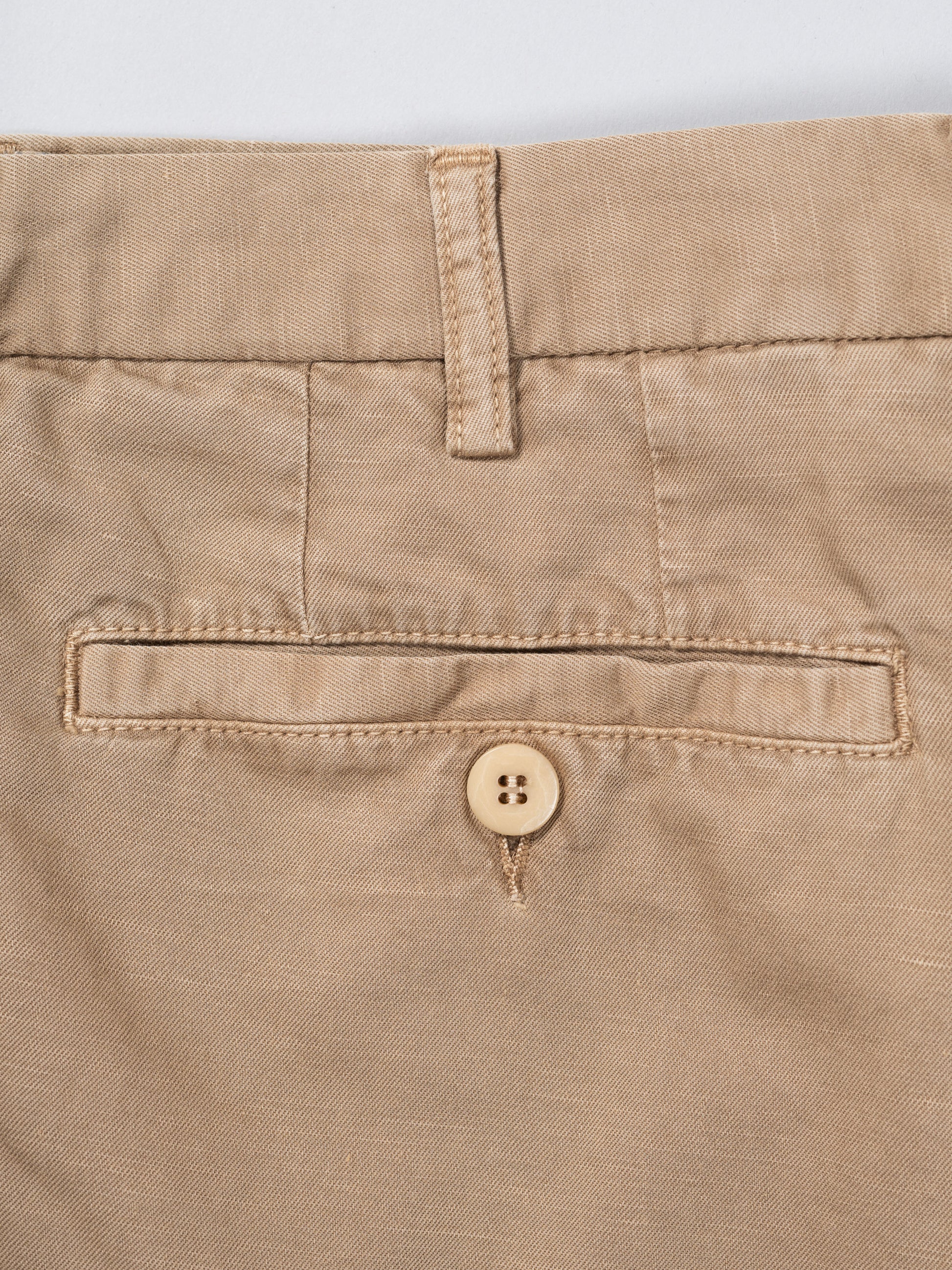 Khaki pair of regular fit cotton linen sport bermuda SUMMER – Rota SRL