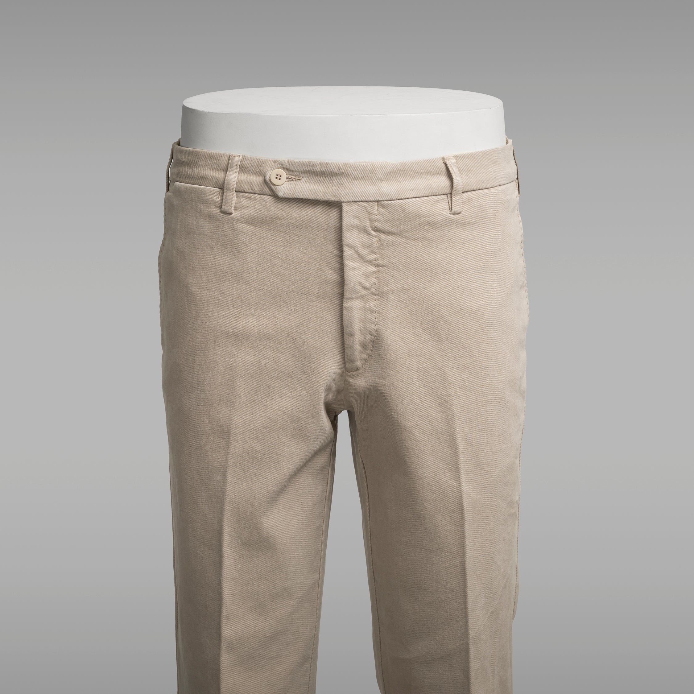 Pantaloni sportivi in cotone elastan beige chiaro