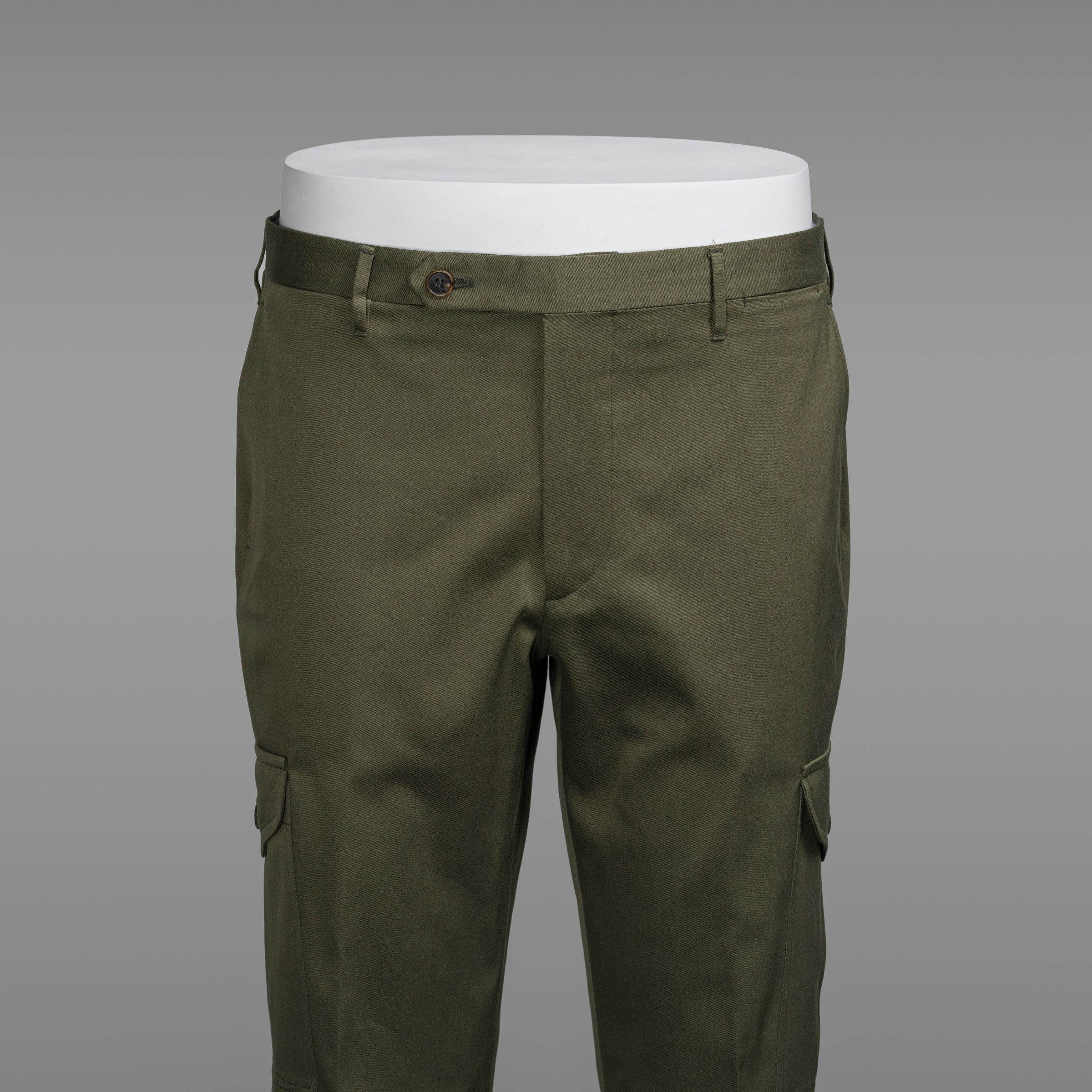 Green cotton trousers cargo