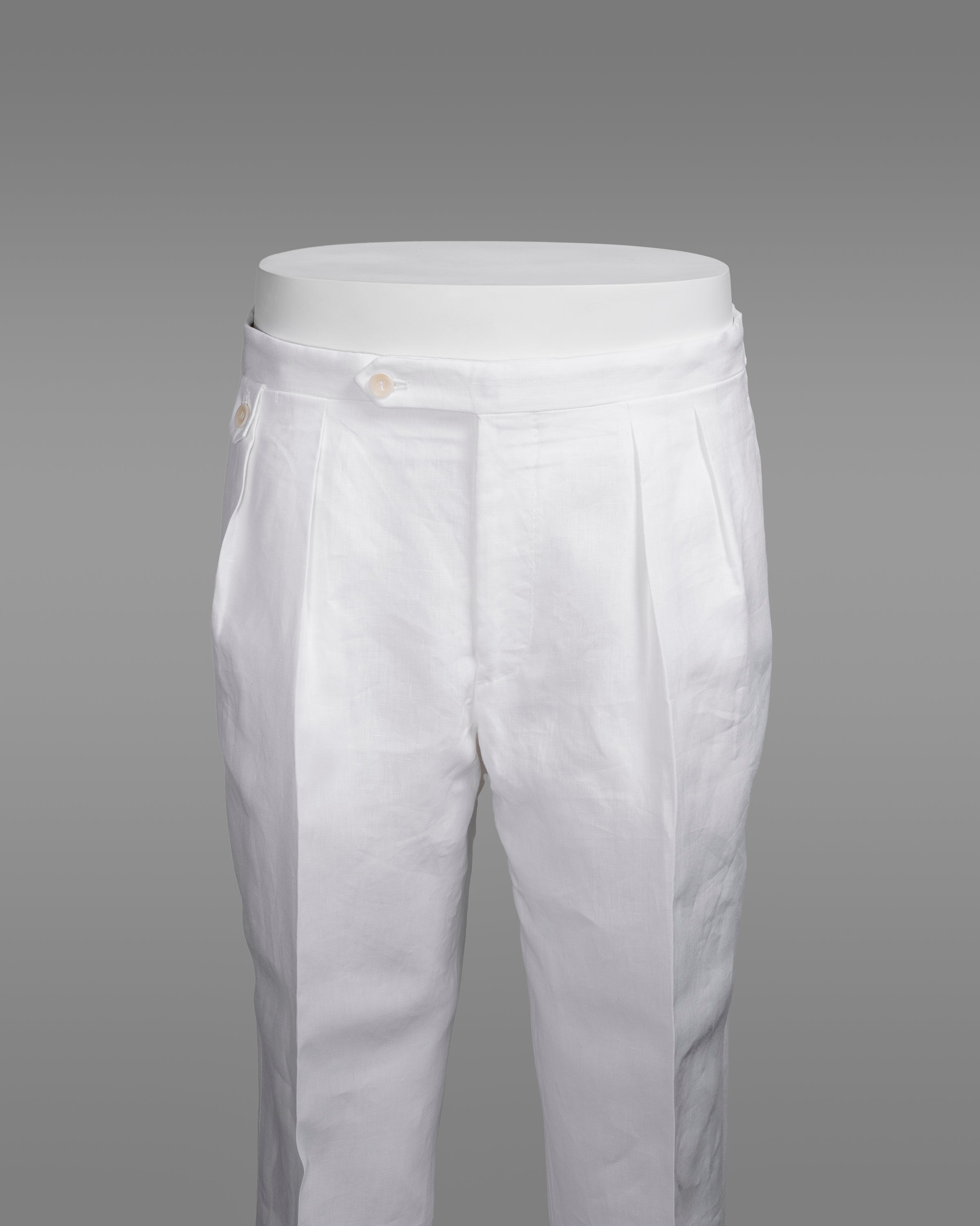 New York white linen trousers