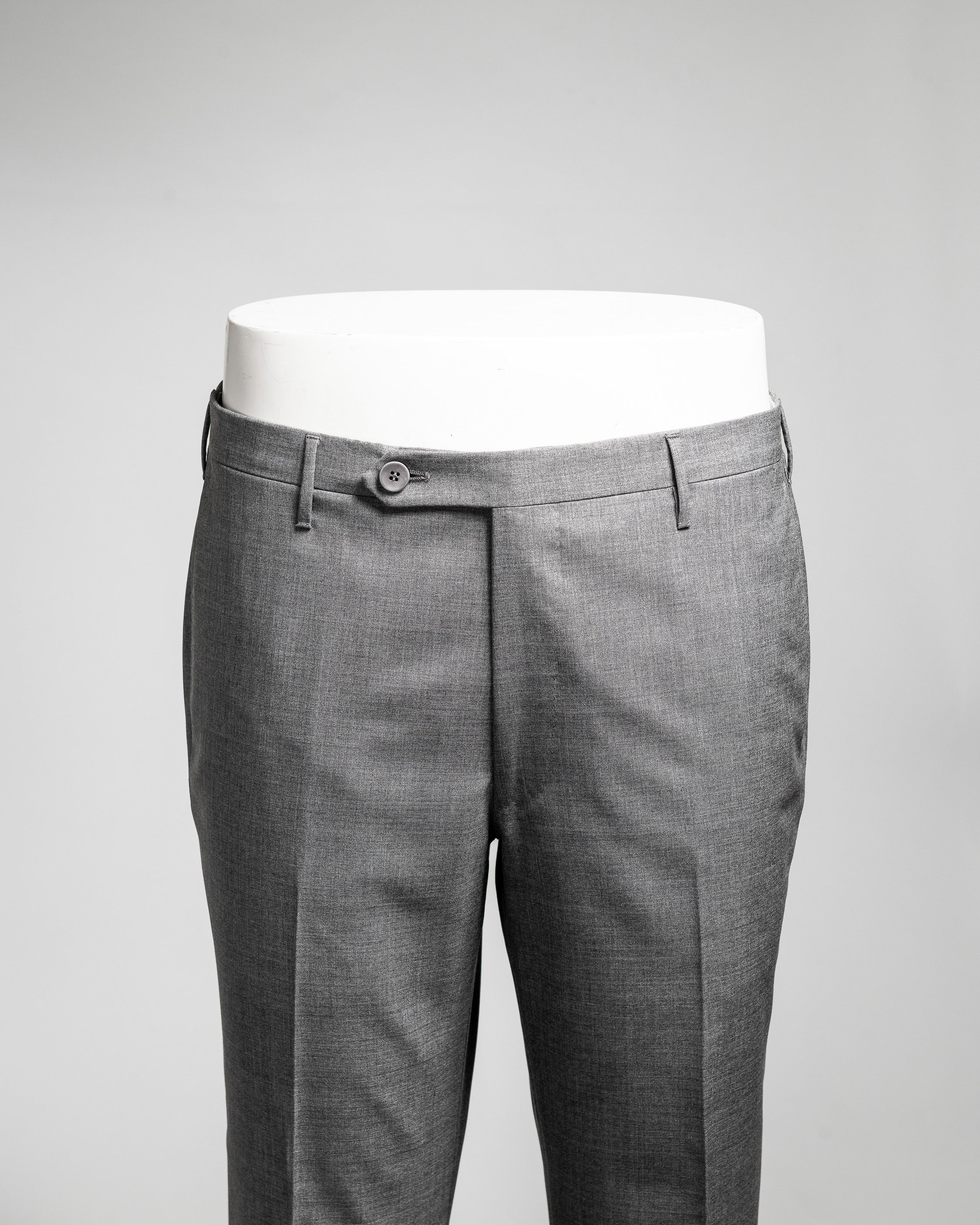 Light grey pair of regular fit wool trousers