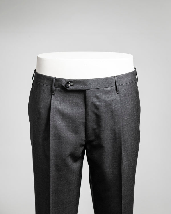 Dark grey pair of regular fit wool trousers