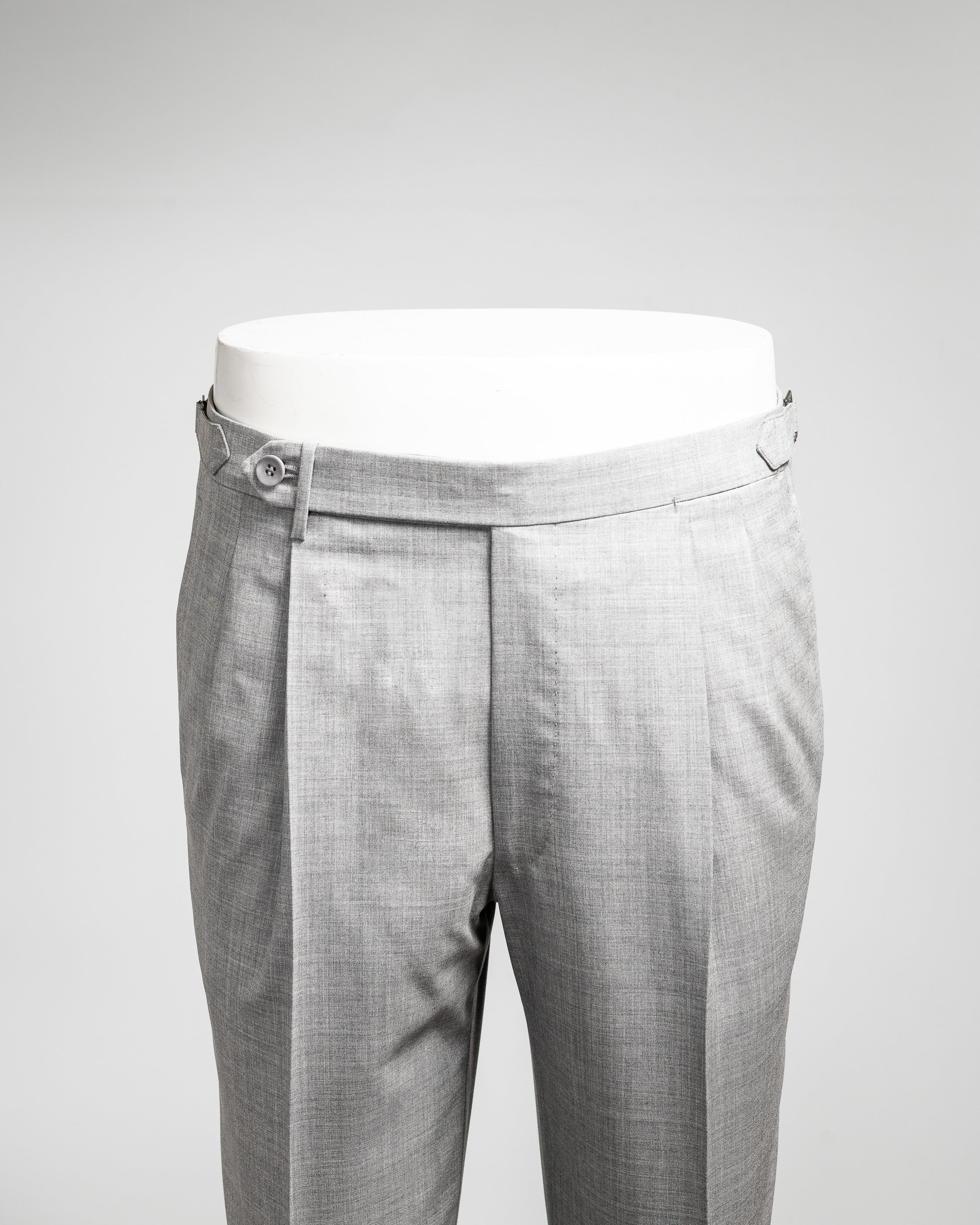 Light grey pair of regular fit wool trousers