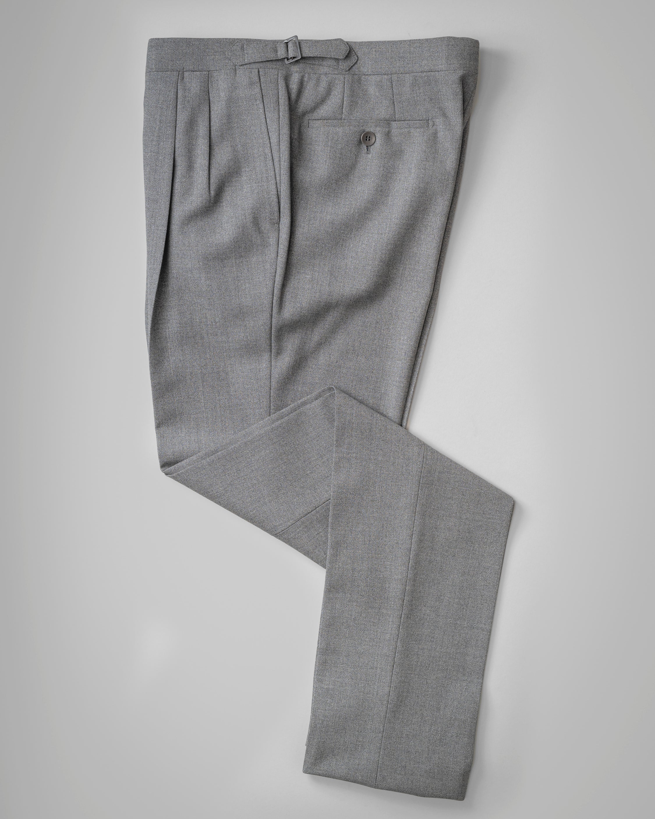Light grey pair of regular fit fourply wool trousers