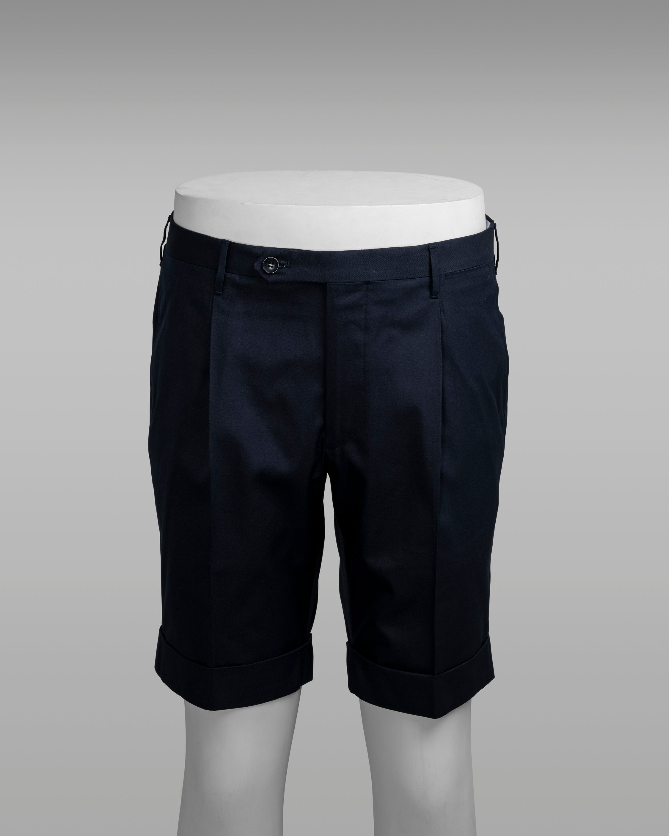 Dark blue pair of regular fit supima cotton bermuda