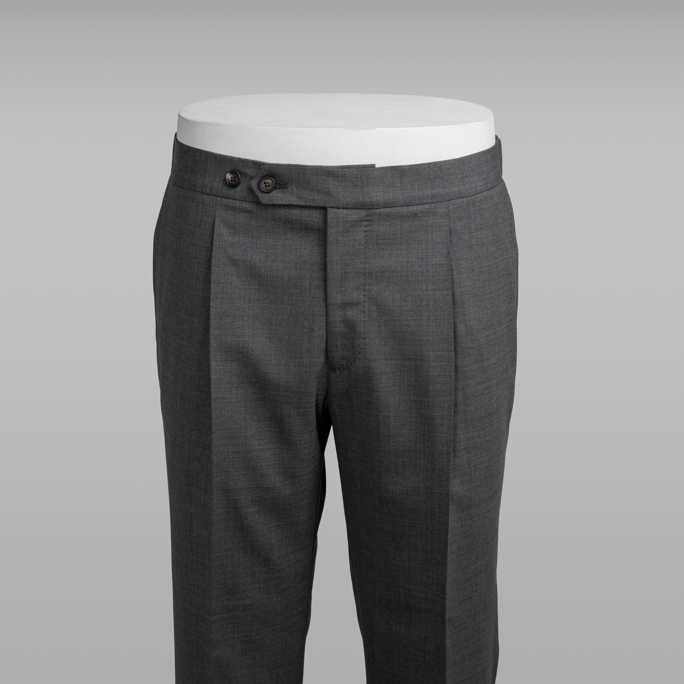 Easy Pants - elastic belt wool trousers 1 pleat