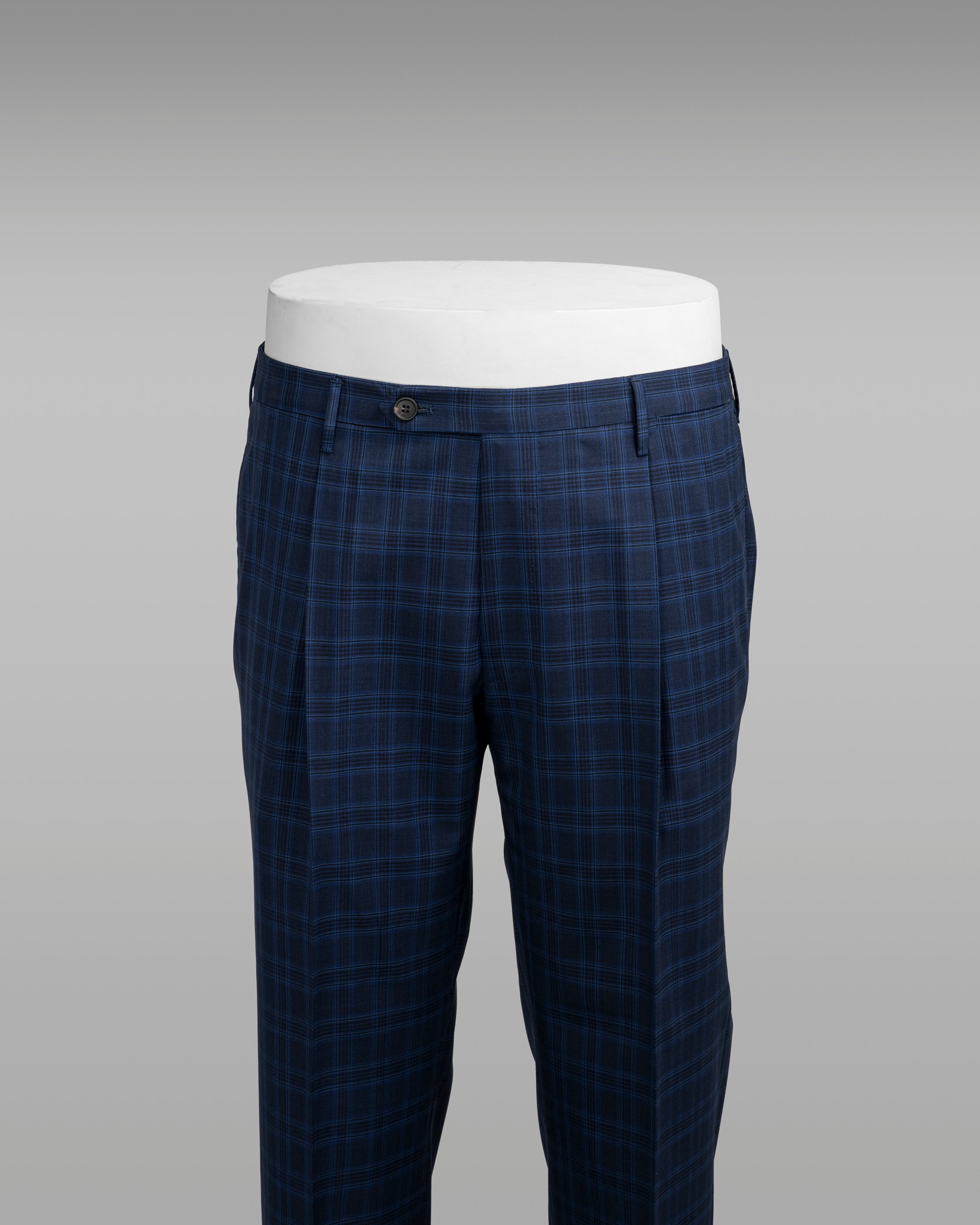 Pantaloni in lana a quadri blu ESTATE