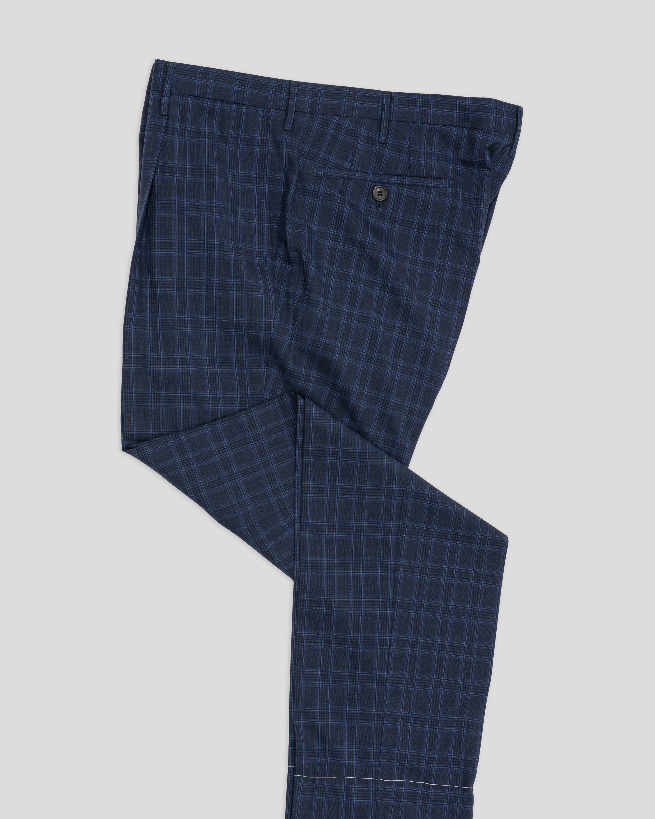 Pantaloni in lana a quadri blu ESTATE