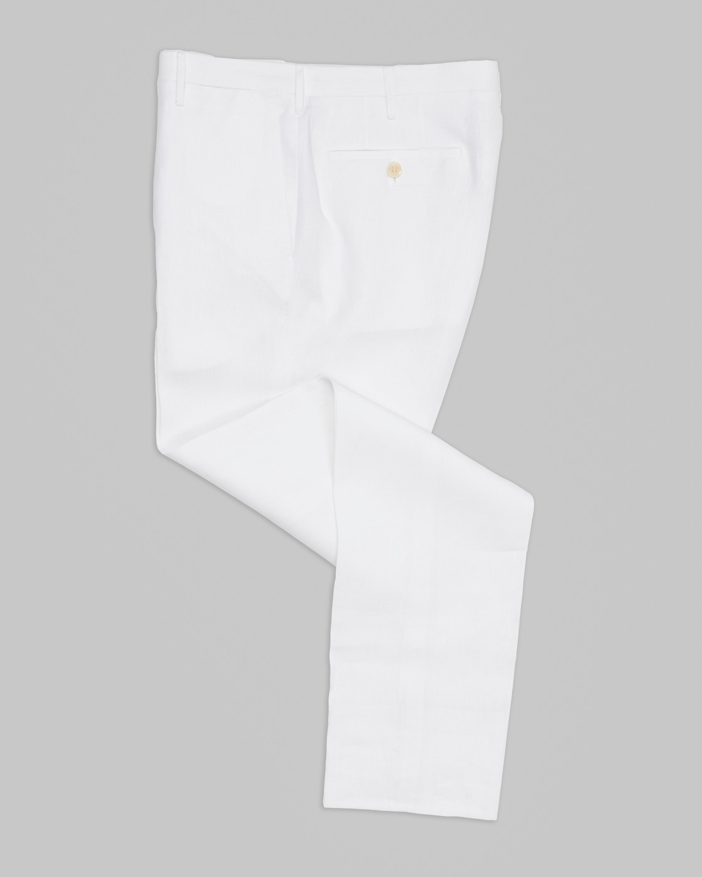 White pair of regular fit linen trousers