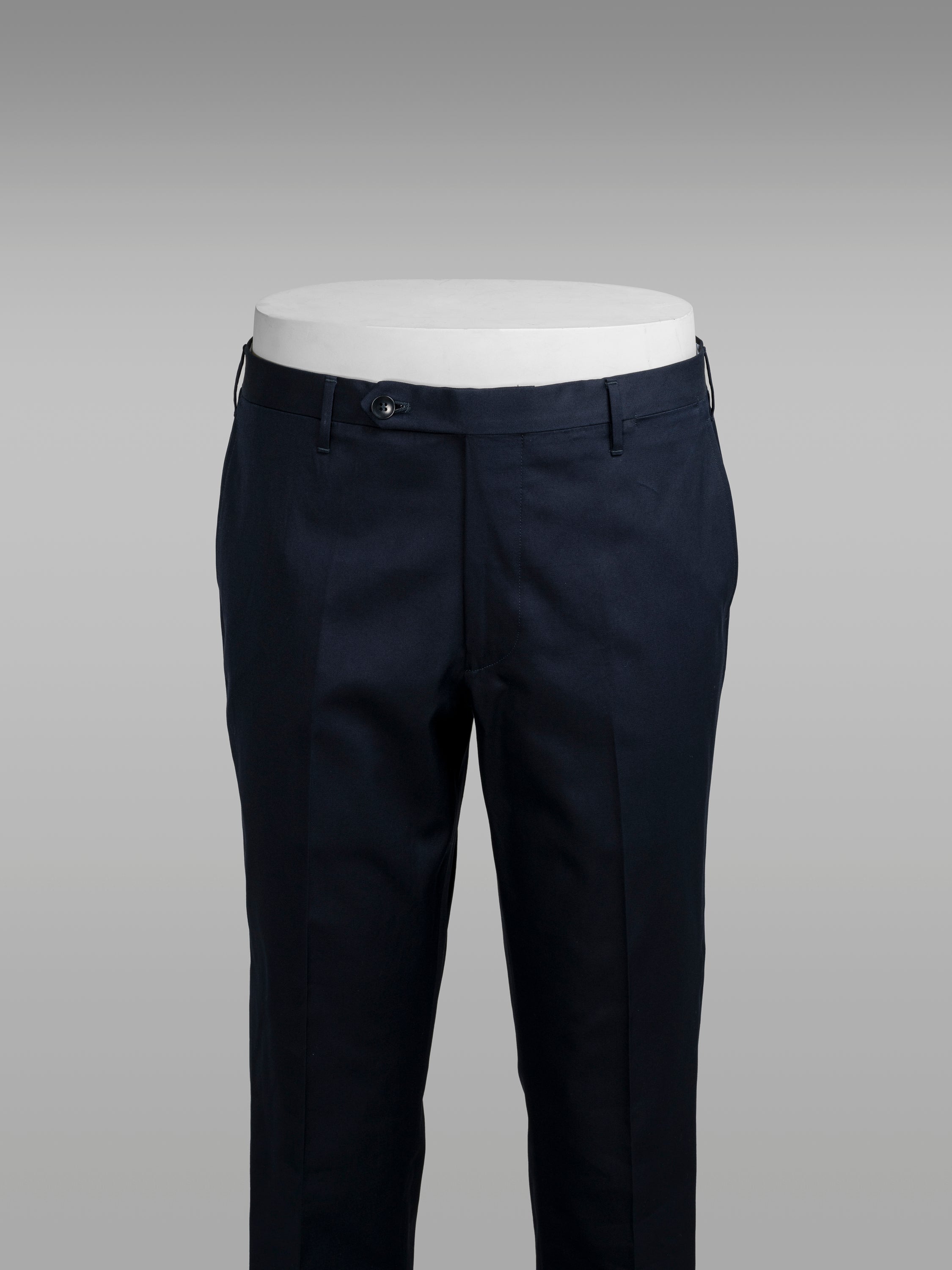 Dark blue pair of regular fit lightweight supima cotton trousers – Rota SRL