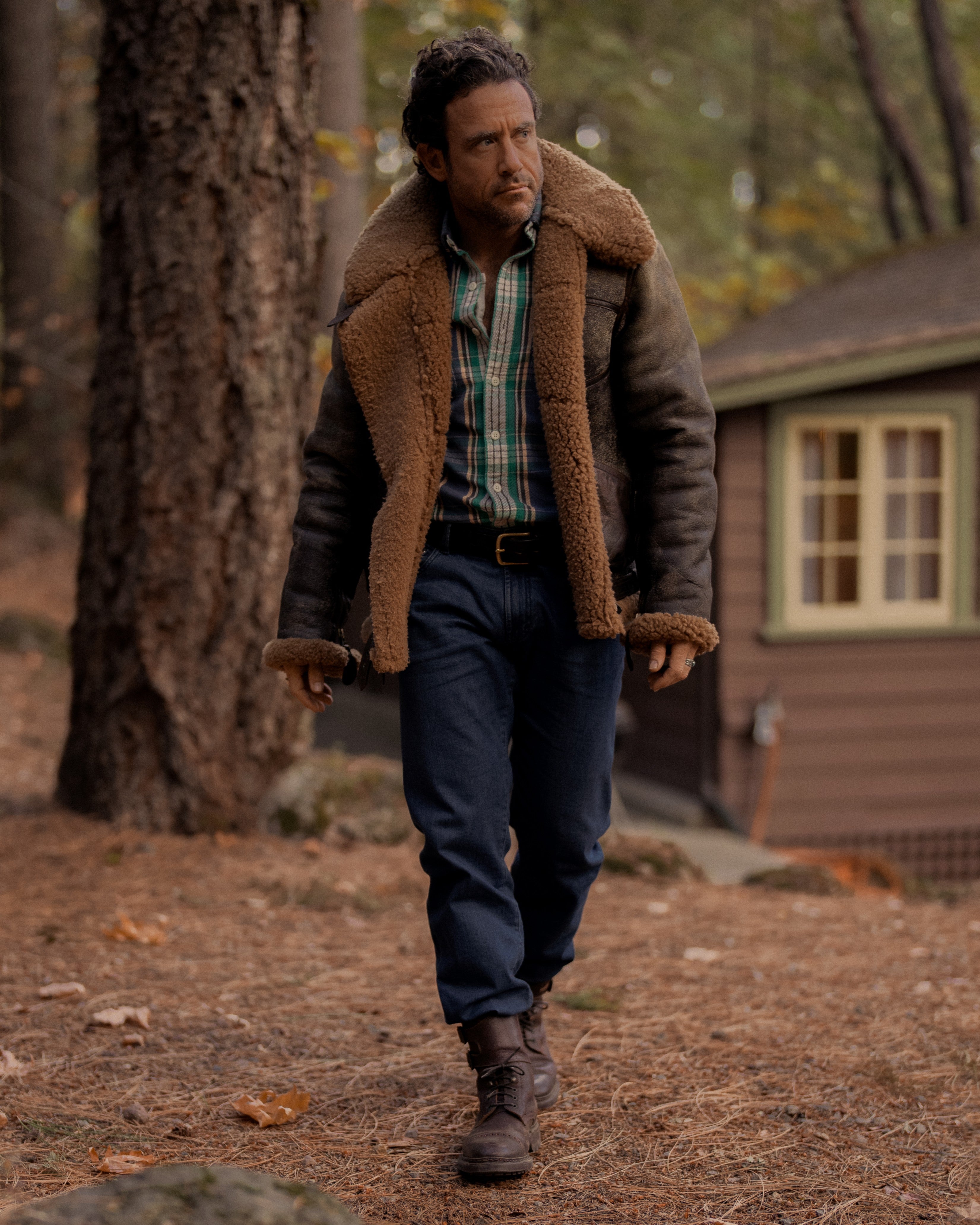 Dark blue denim cotton 5 pockets trousers