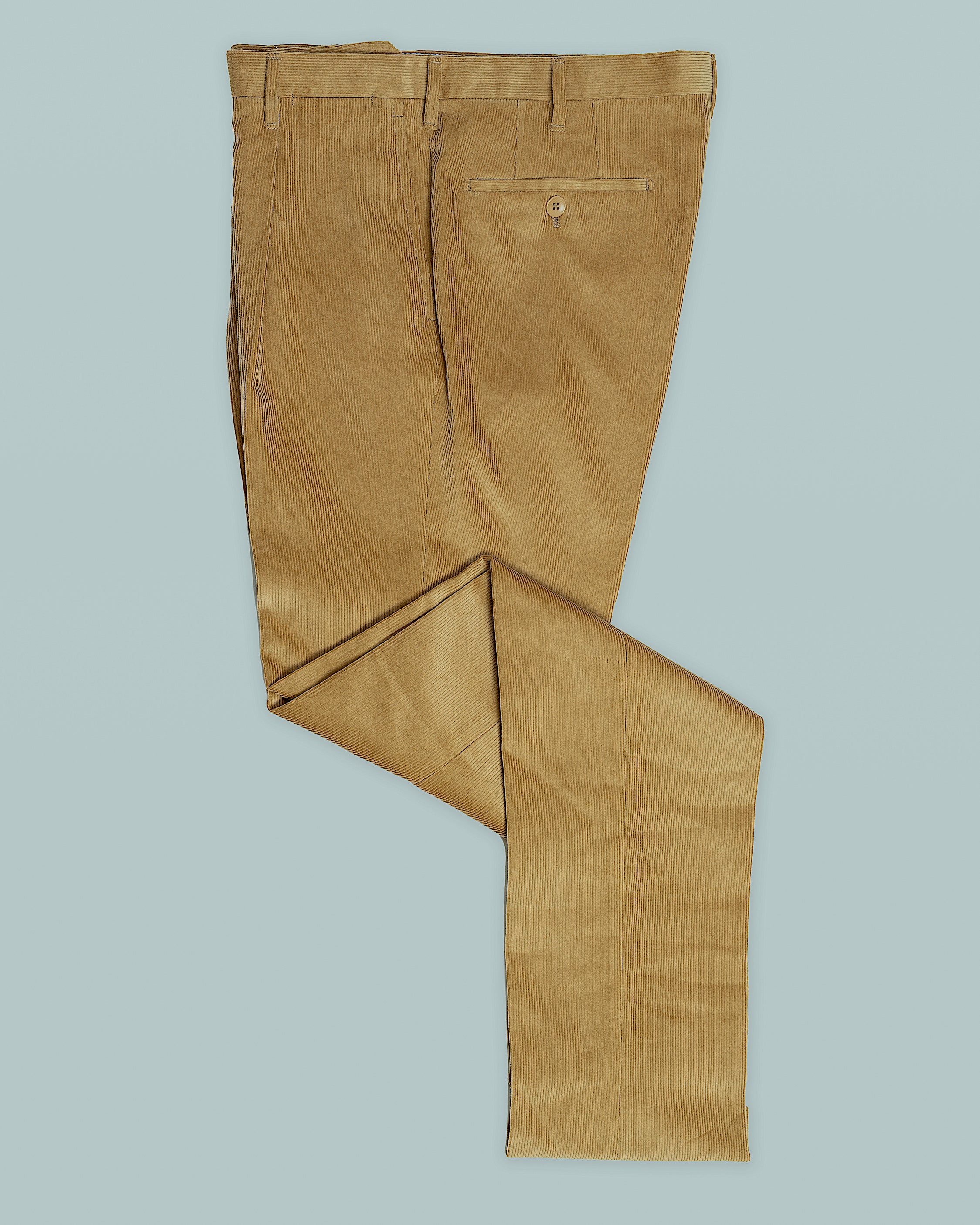 Dark beige corduroy medium wale trousers