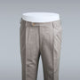 Light beige pair of regular fit wool flannel trousers