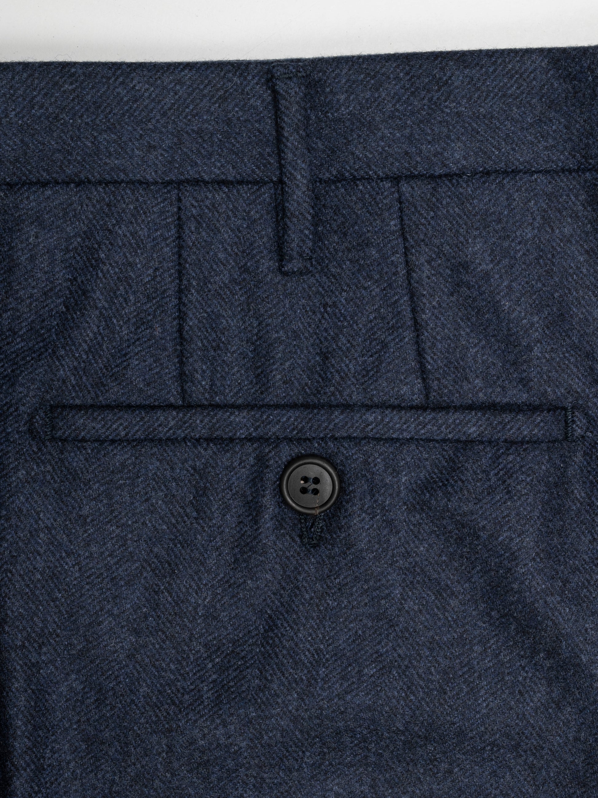 Dark blue herringbone flannel trousers – Rota SRL