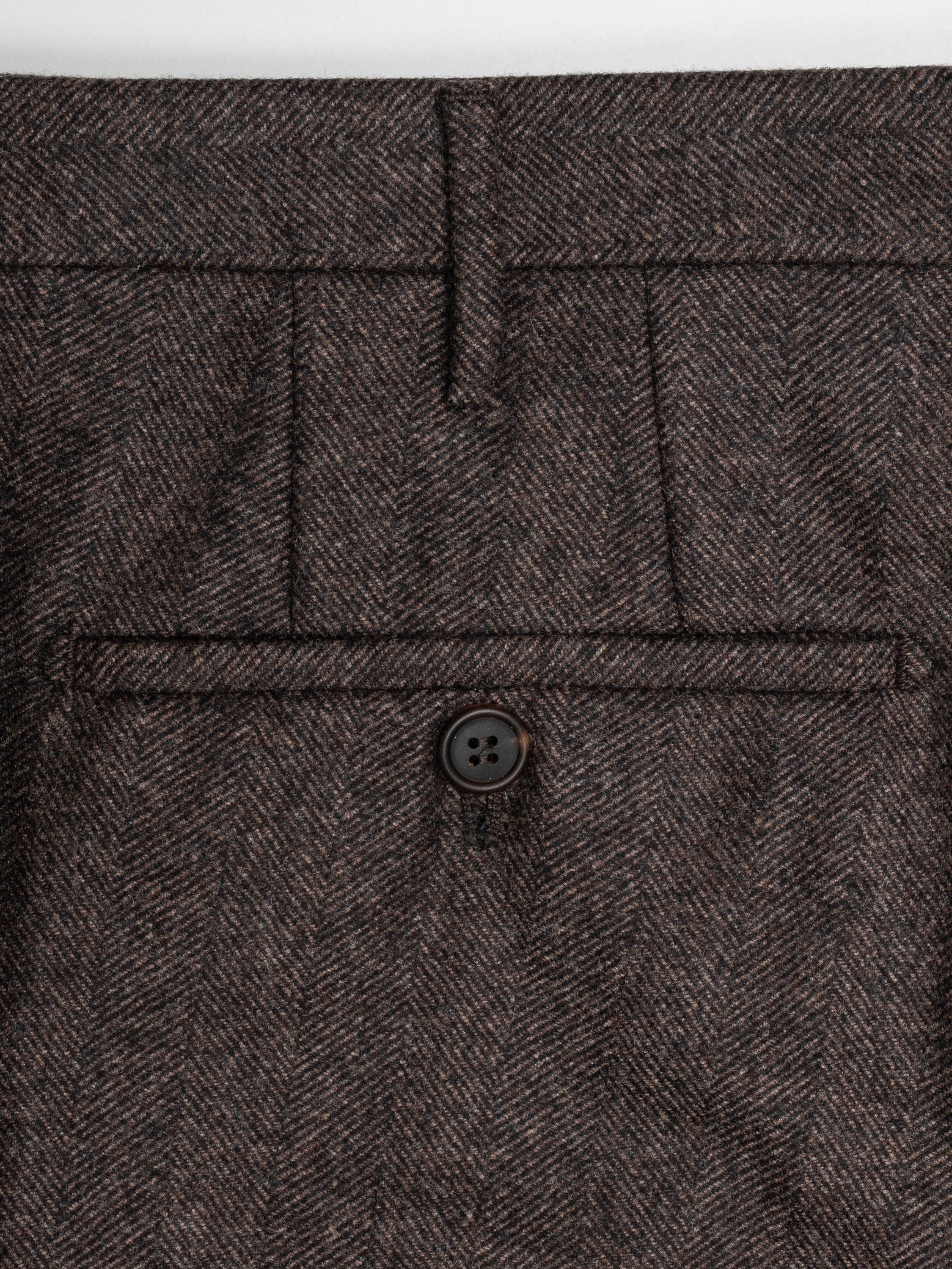 Brown herringbone flannel trousers – Rota SRL