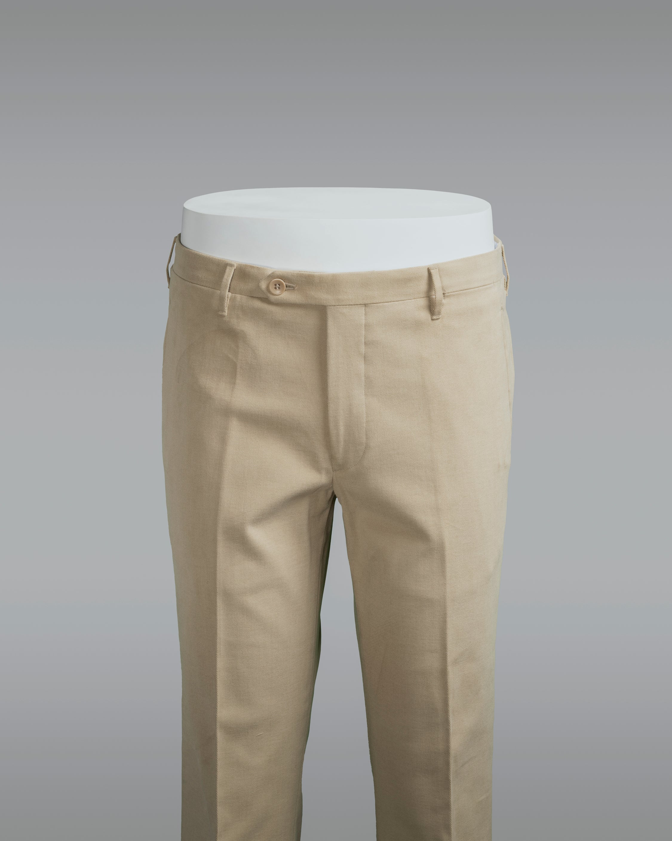 Beige cotton elastan trousers