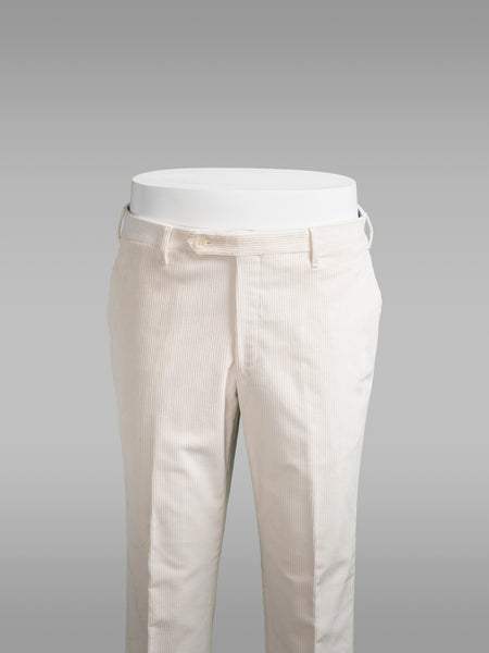 Off white corduroy big wale trousers – Rota SRL