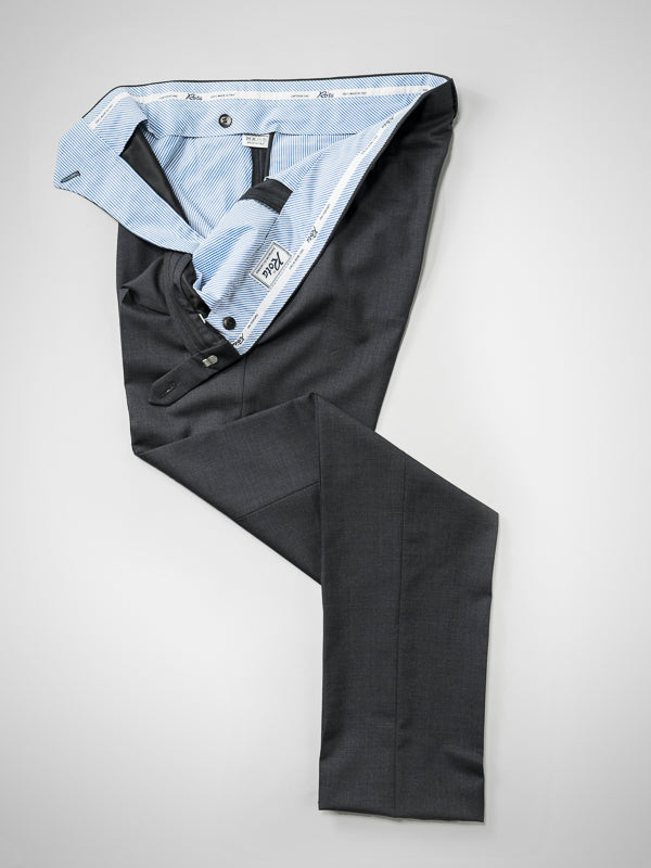 Pantaloni in lana grigio scuro dal taglio regolare